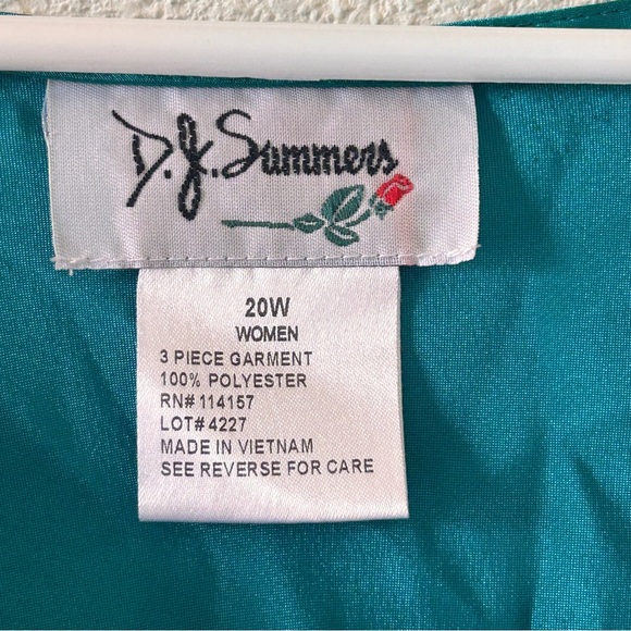 VTG D.J.Summers Tank Top Women’s 20w Teal Green Satiny Party Date Sexy Silky - Picture 4 of 9